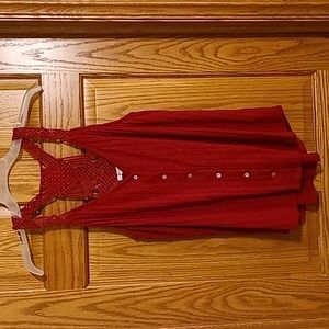 Brick Red tank with crochet back